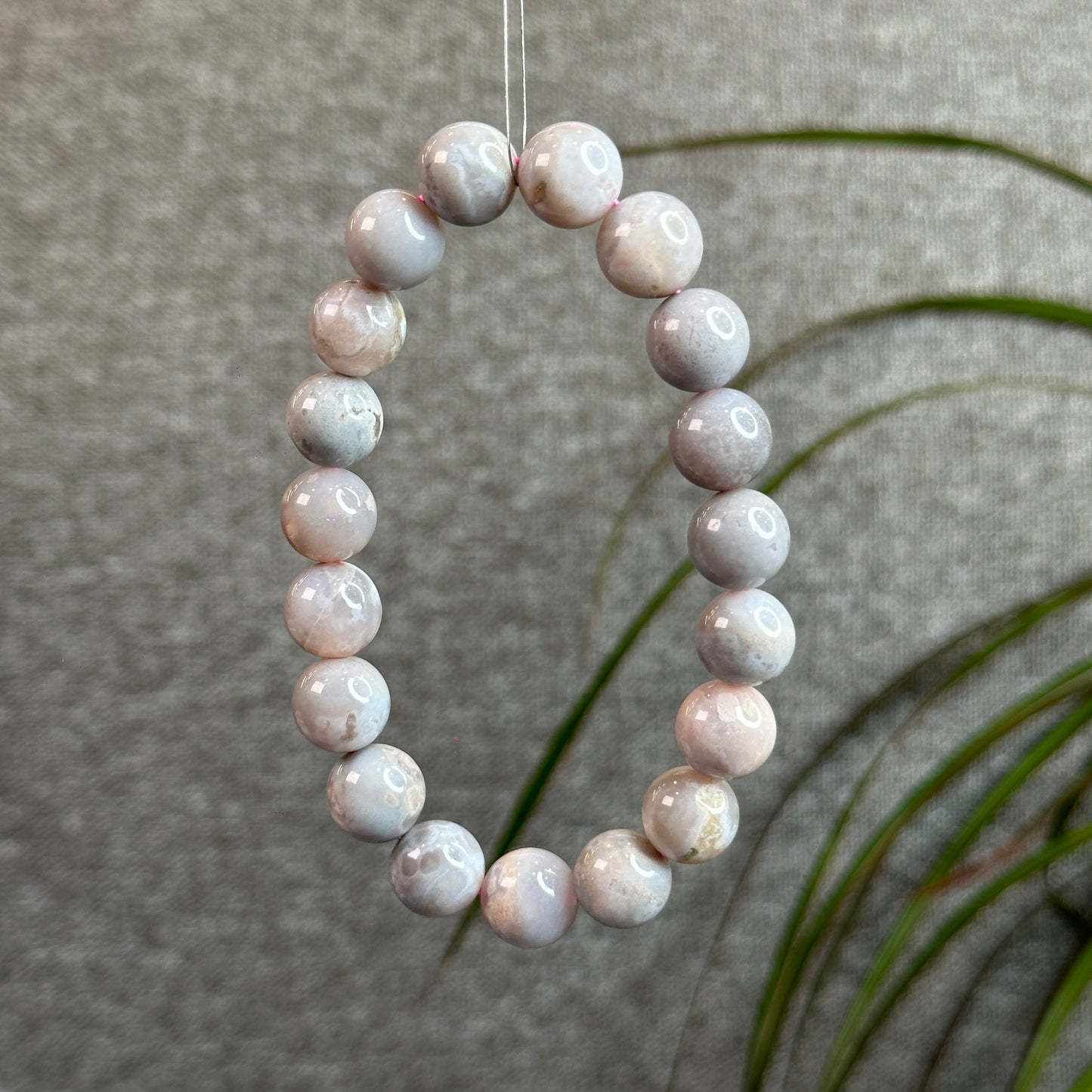 Natural Purple Floral Agate Bracelet Size 11.5 mm