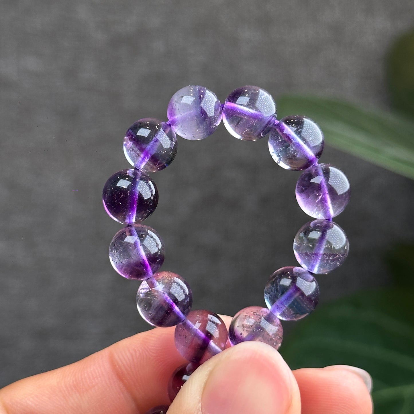 Natural Fluorite with Pyrite Bracelet Size 9 mm