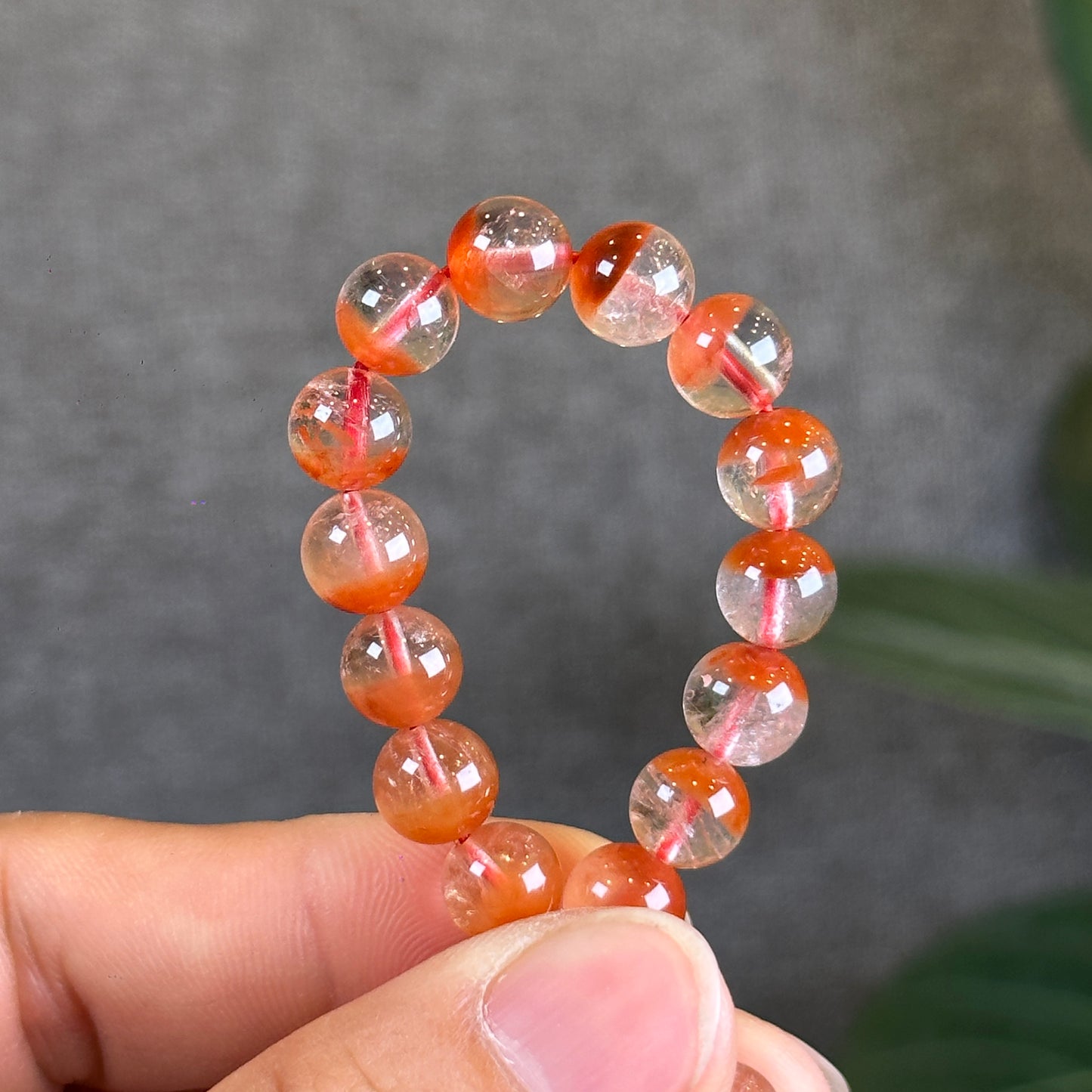 Natural Red Amphibole Bracelet Size 8.2 mm