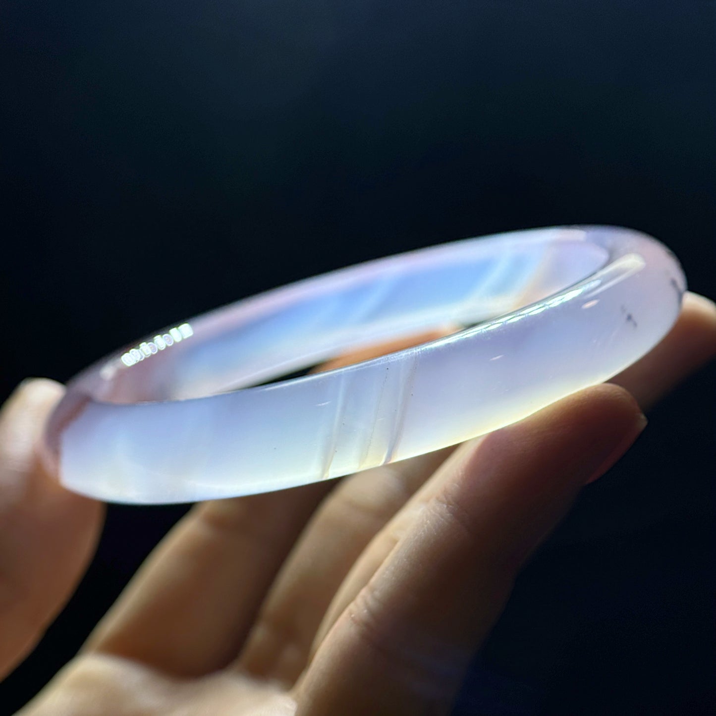 Natural Cinnibar Agate Bangle Leaf Style Size 62 mm