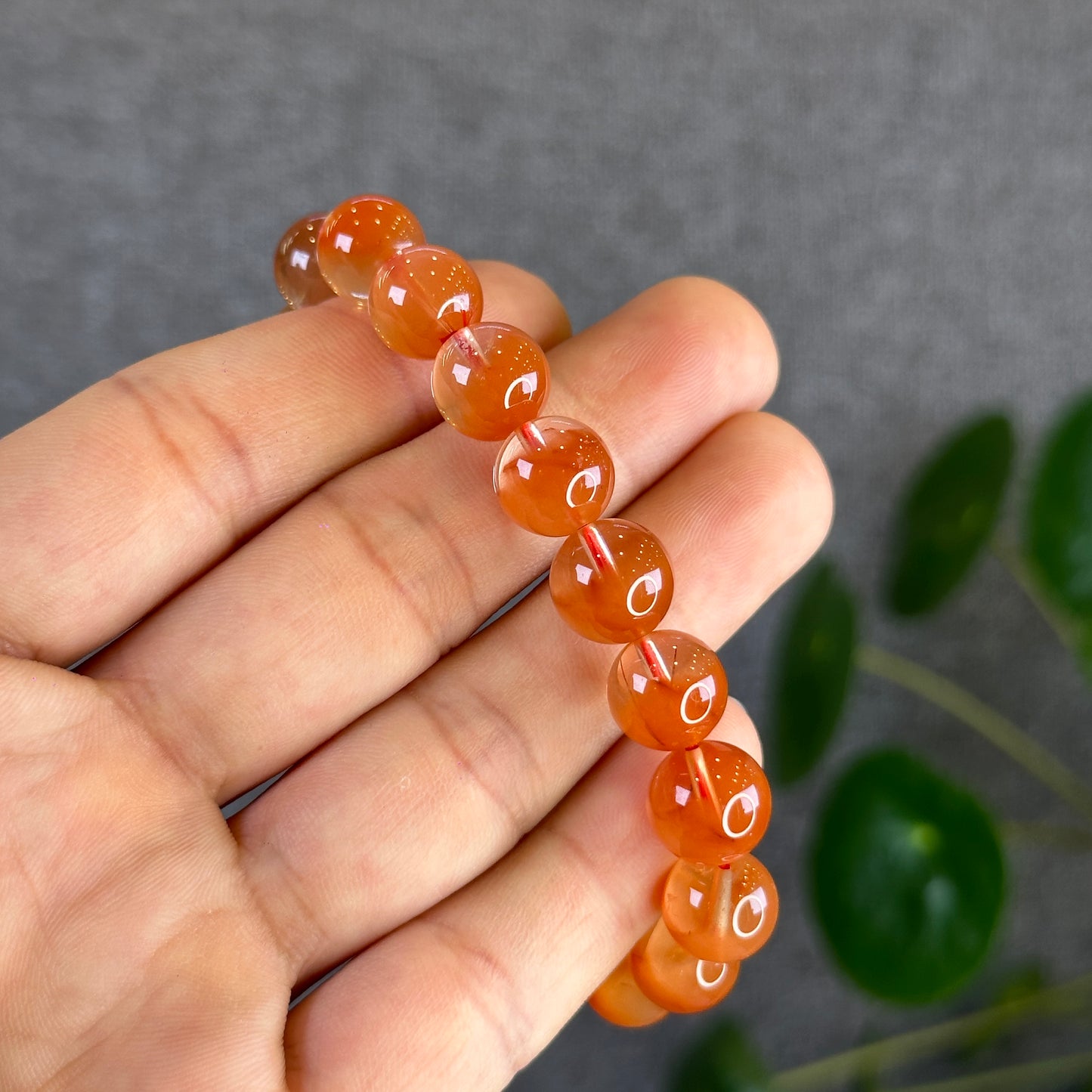 Natural Red Amphibole Bracelet Size 10.5 mm