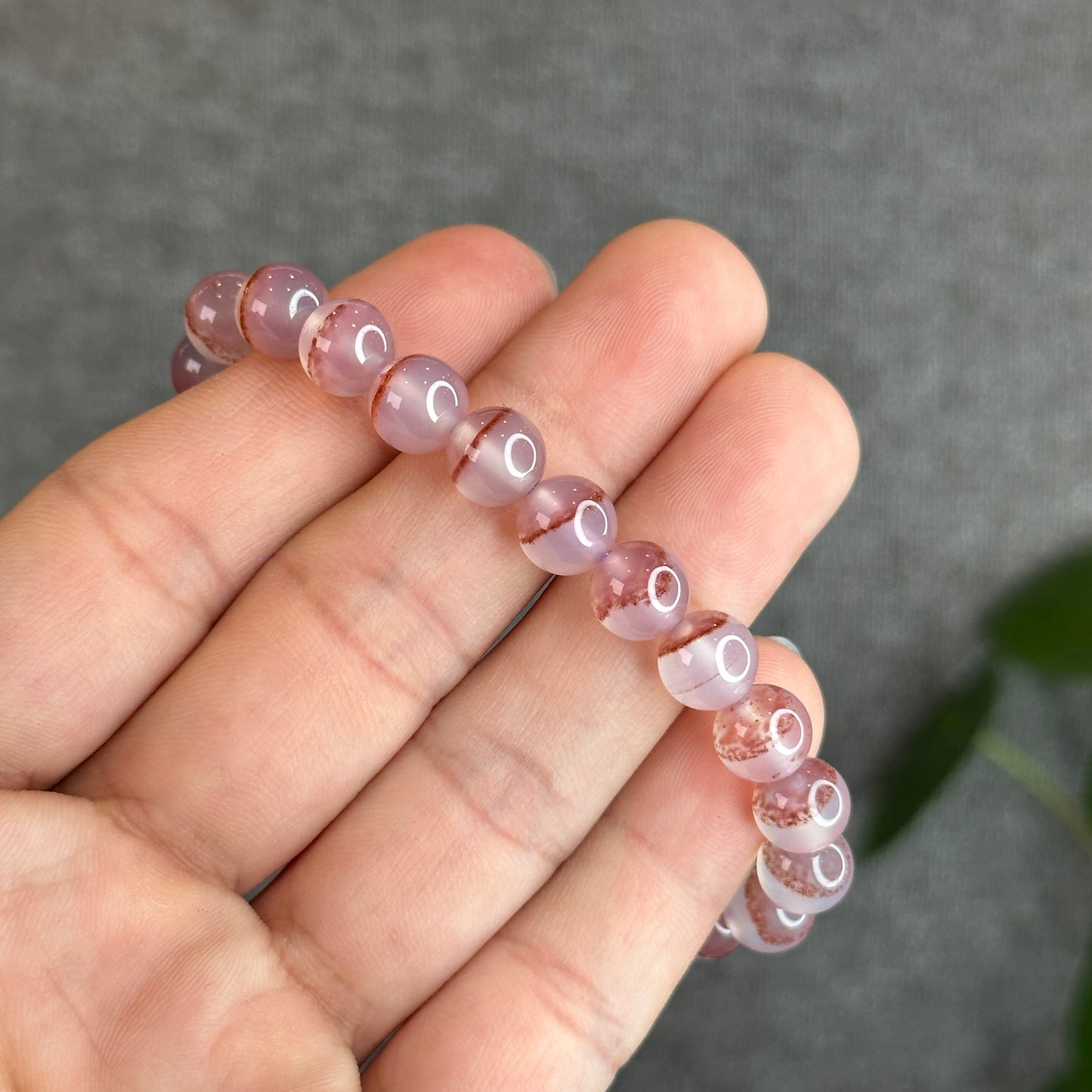 Natural Cinnabar Agate Bracelet Size 8 mm