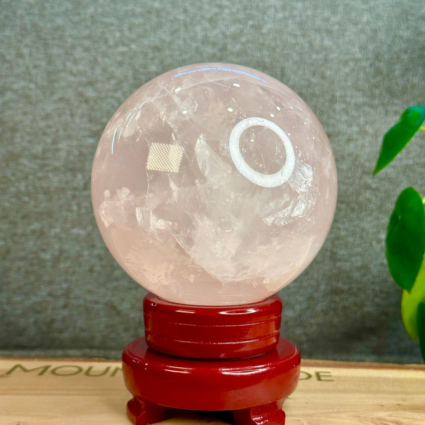 Natural Rose Quartz Sphere with Stand