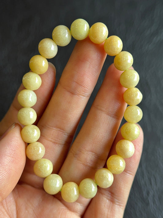 Natural Orange Jadeite Jade Bracelet Size 8 mm