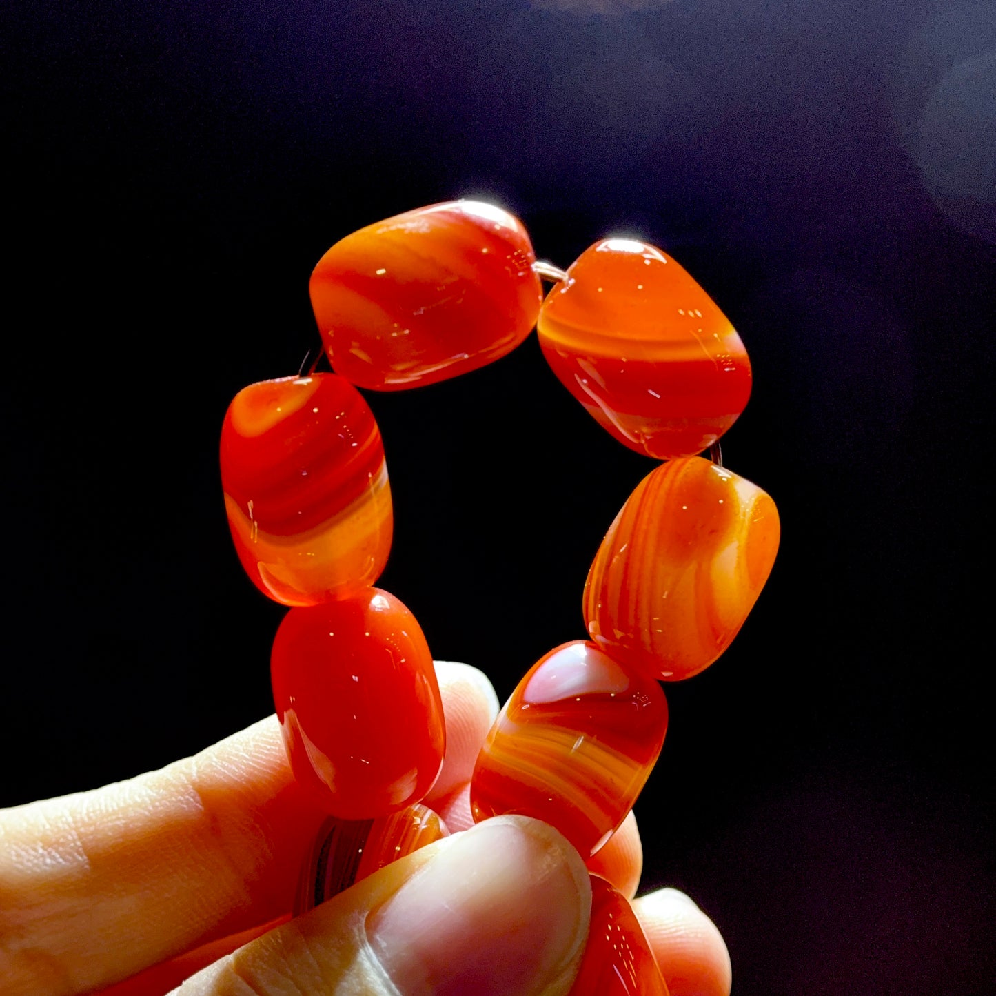 Natural Lu Thong Red Agate Bracelet Size 13.3 mm
