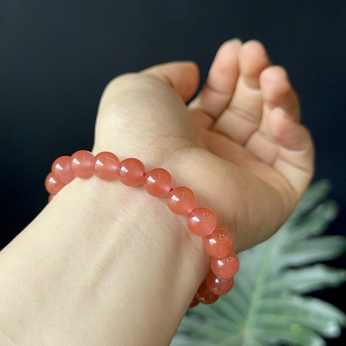 Natural Nan Hong Agate Bracelet Size 9 mm