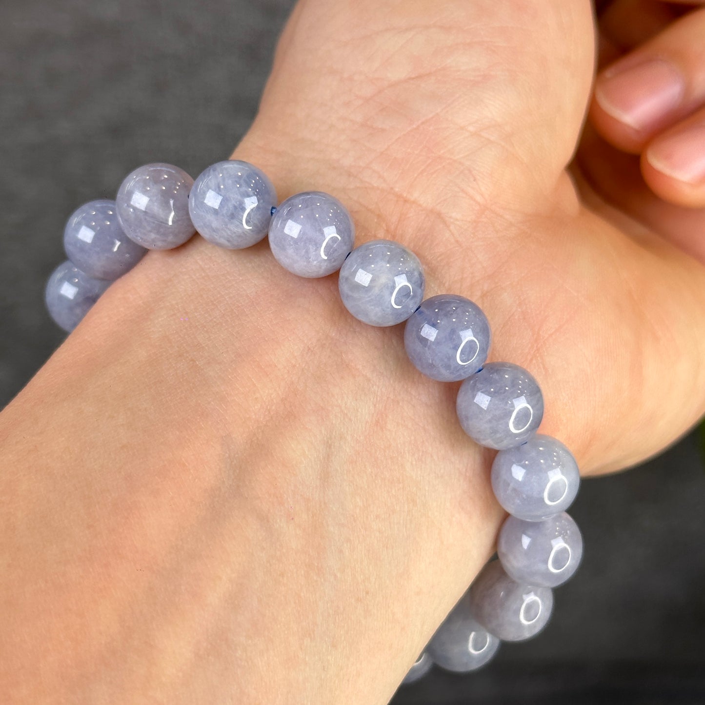 Natural Blue Rose Quartz Braclet Size 10 mm