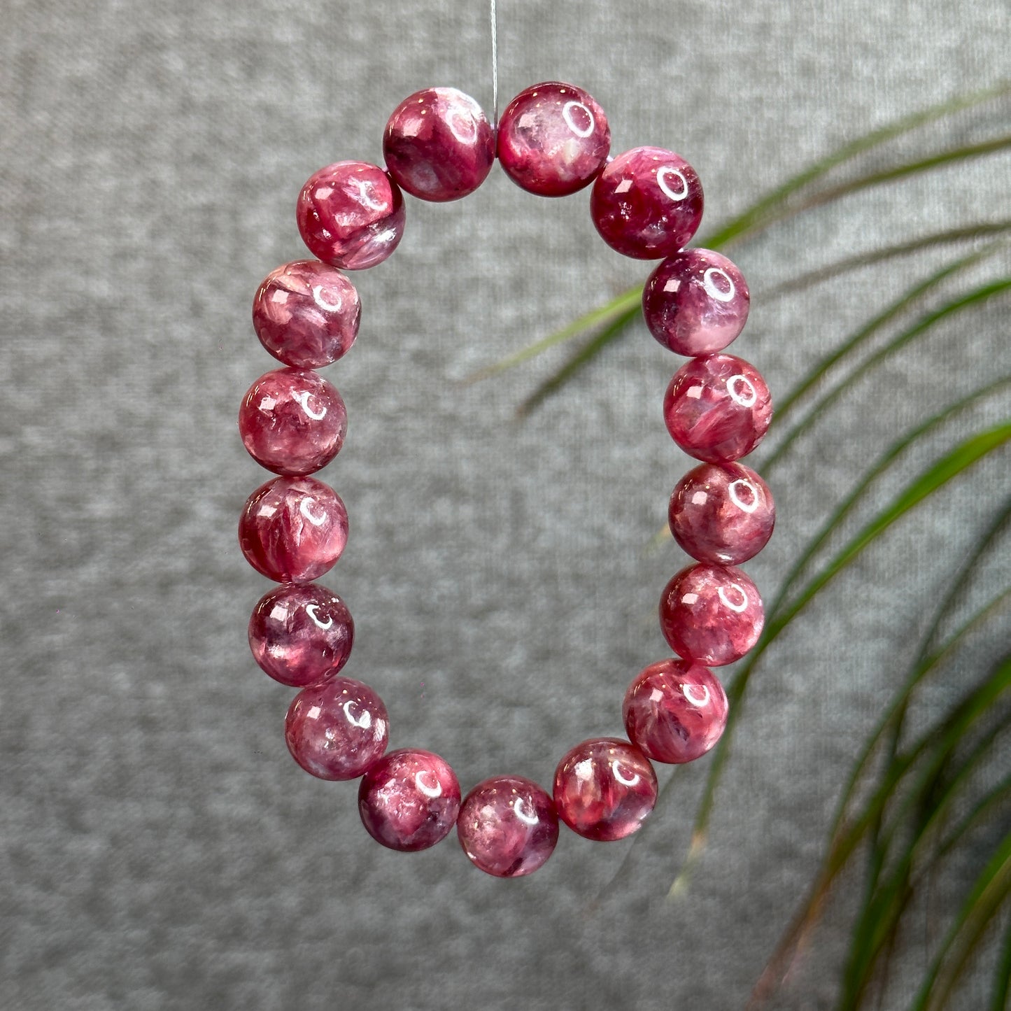 Dark Pink Natural Muscovite Bracelet Size 12.5 mm