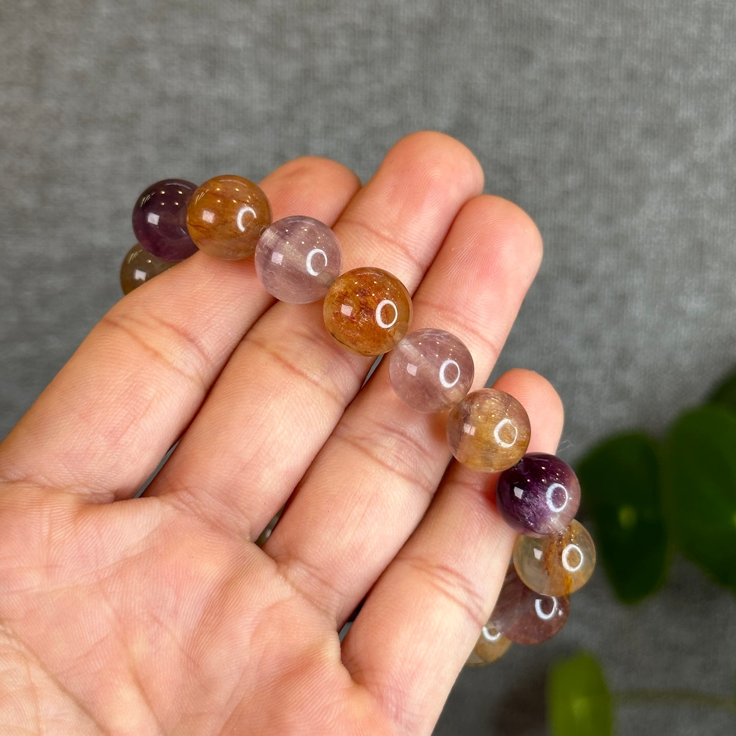 Natural Aura Fluorite Bracelet Size 12.5 mm