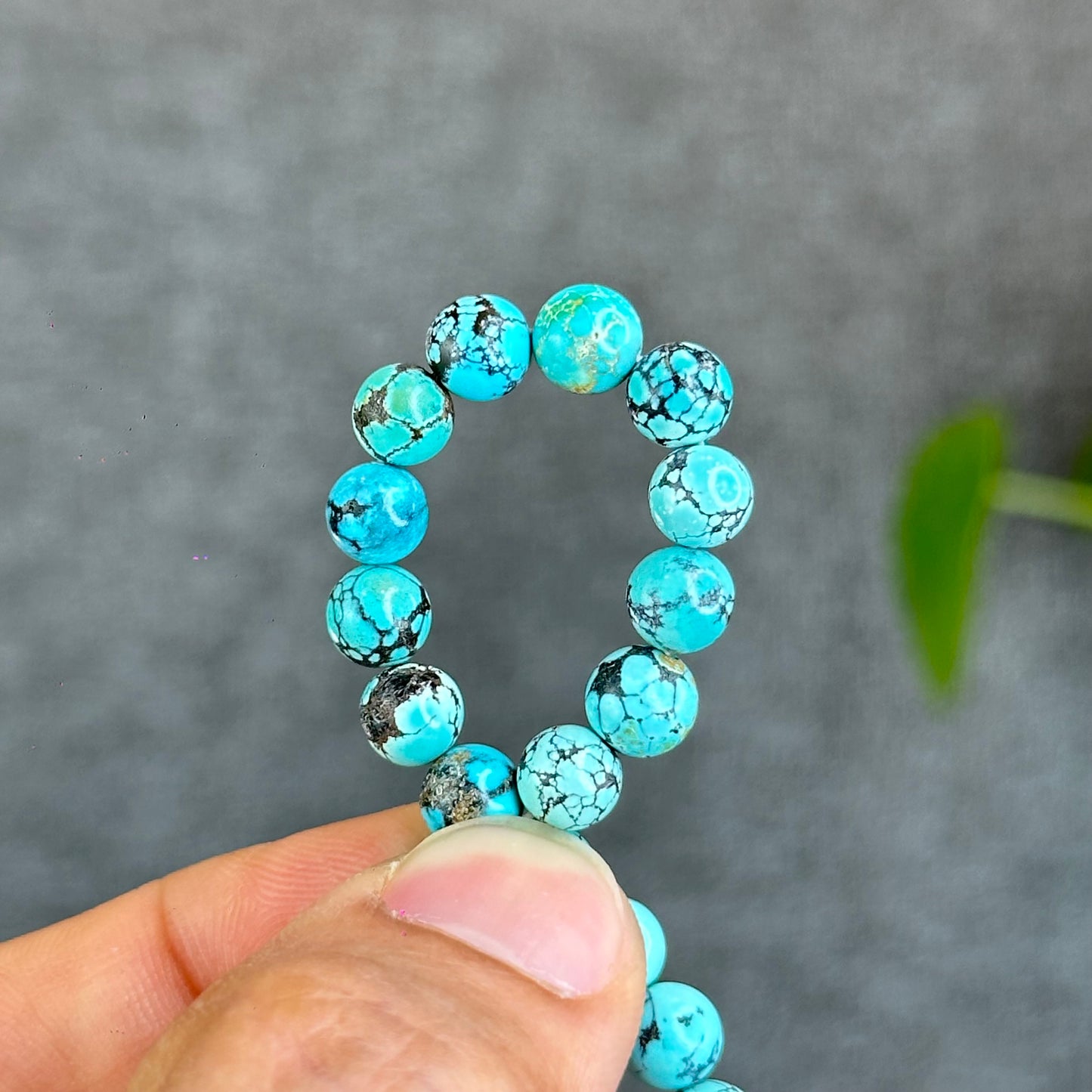 Bracelet Turquoise Motif Marron Naturel Taille 6,3 mm