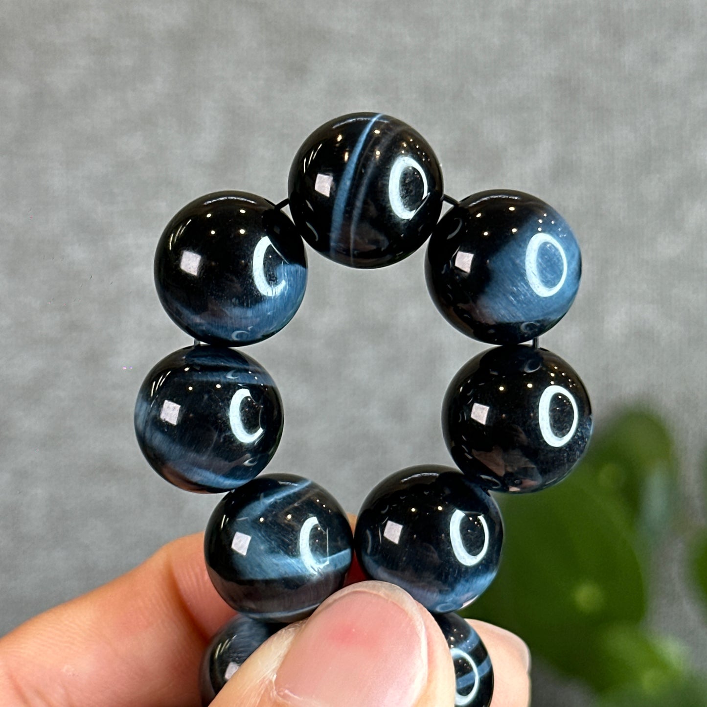 Bracelet VIP Oeil de Tigre Bleu Taille 14,5 mm