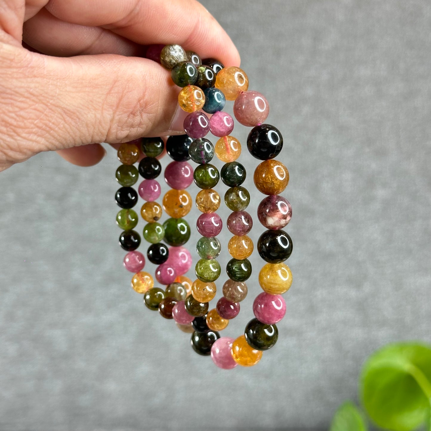 Natural Multi-Colour Tourmaline Bracelet Size 9 mm