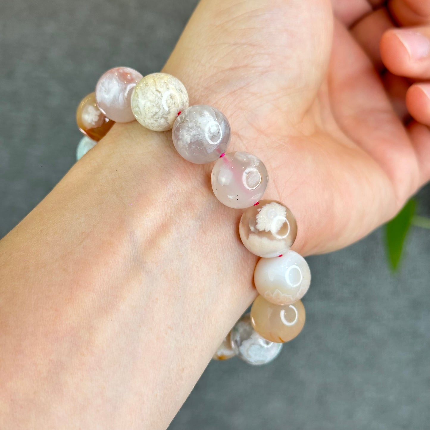 Bracelet Agate Florale Taille 14,5 mm