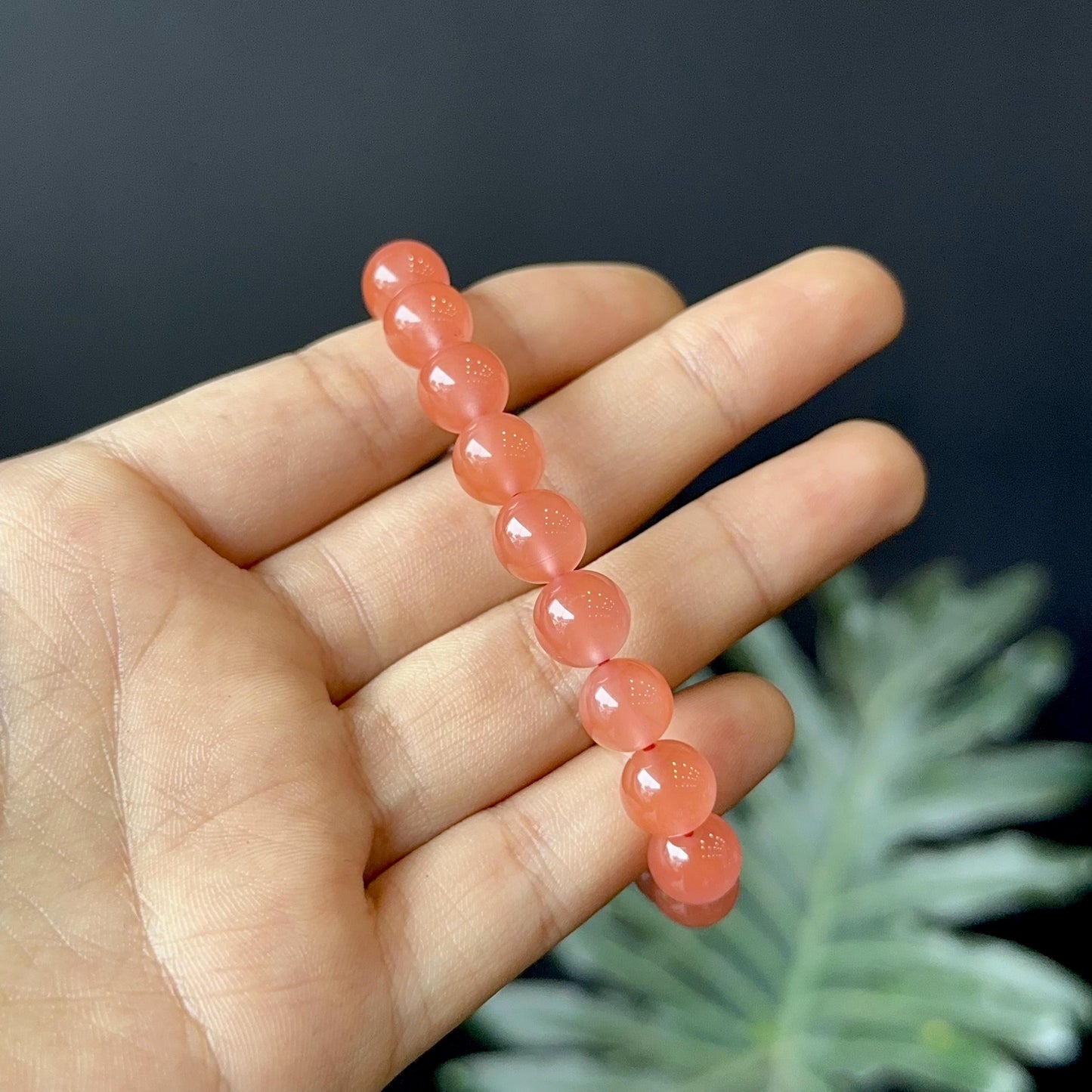 Natural Nan Hong Agate Bracelet Size 9 mm