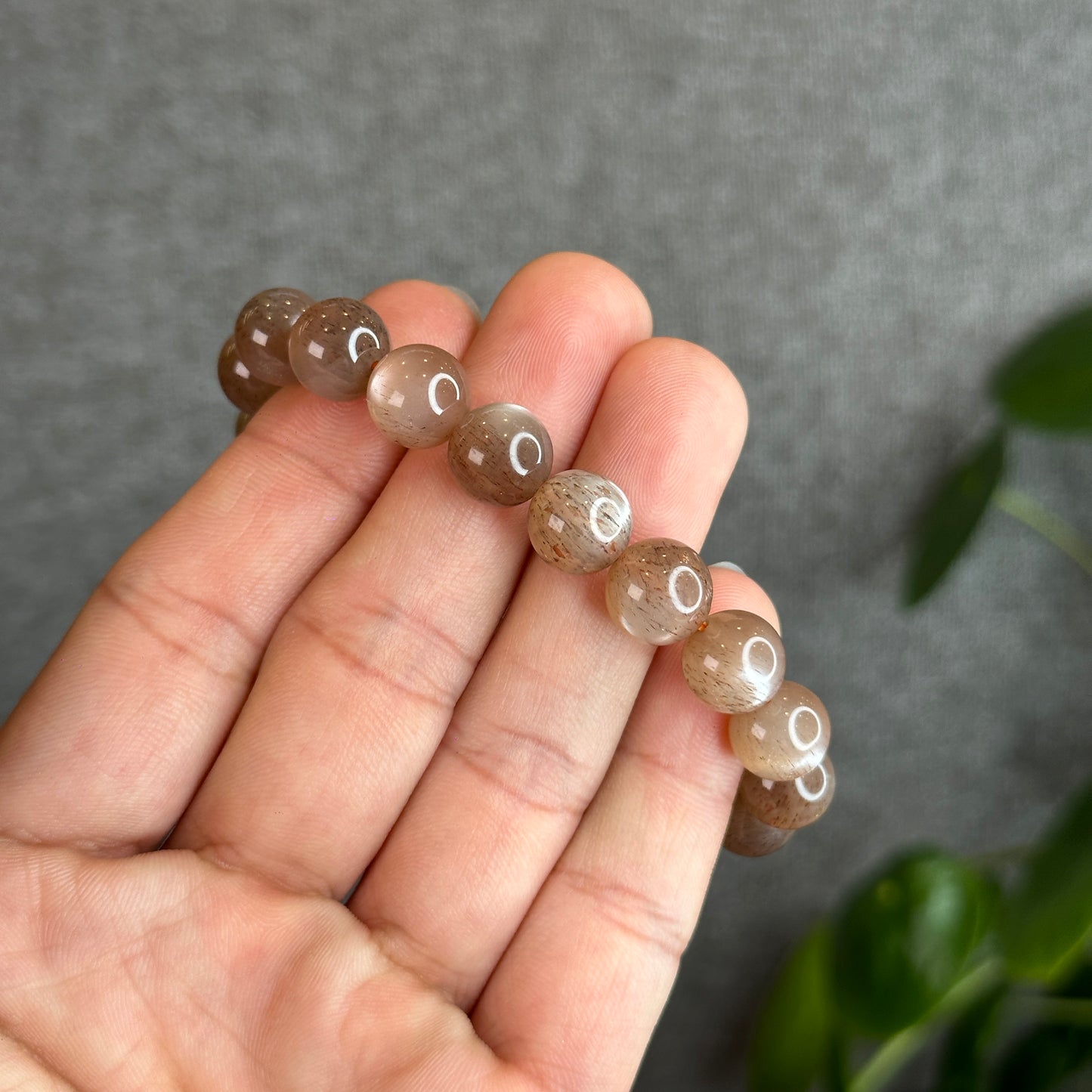 Natural Golden Skeletal Sunstone Bracelet Size 10 mm