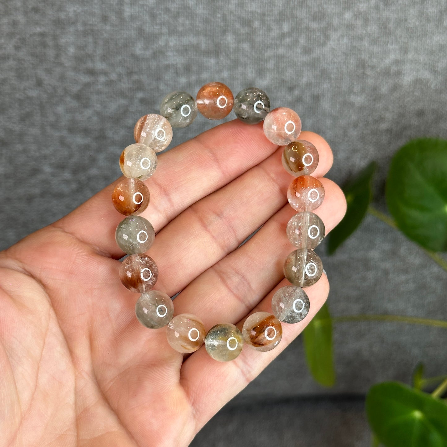 Poils de Lapin Arc-en-Ciel Amphibole Quartz Taille 11 mm