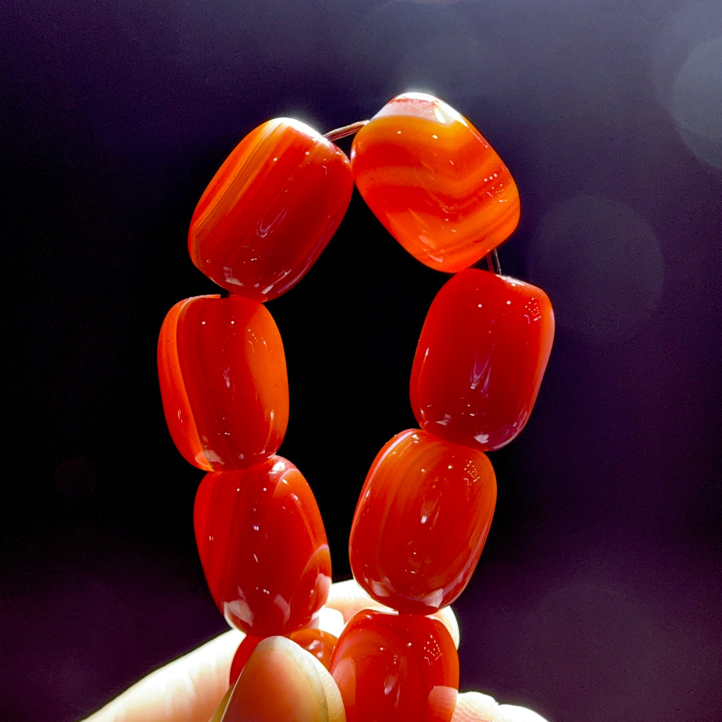 Natural Lu Thong Red Agate Bracelet Size 13.3 mm