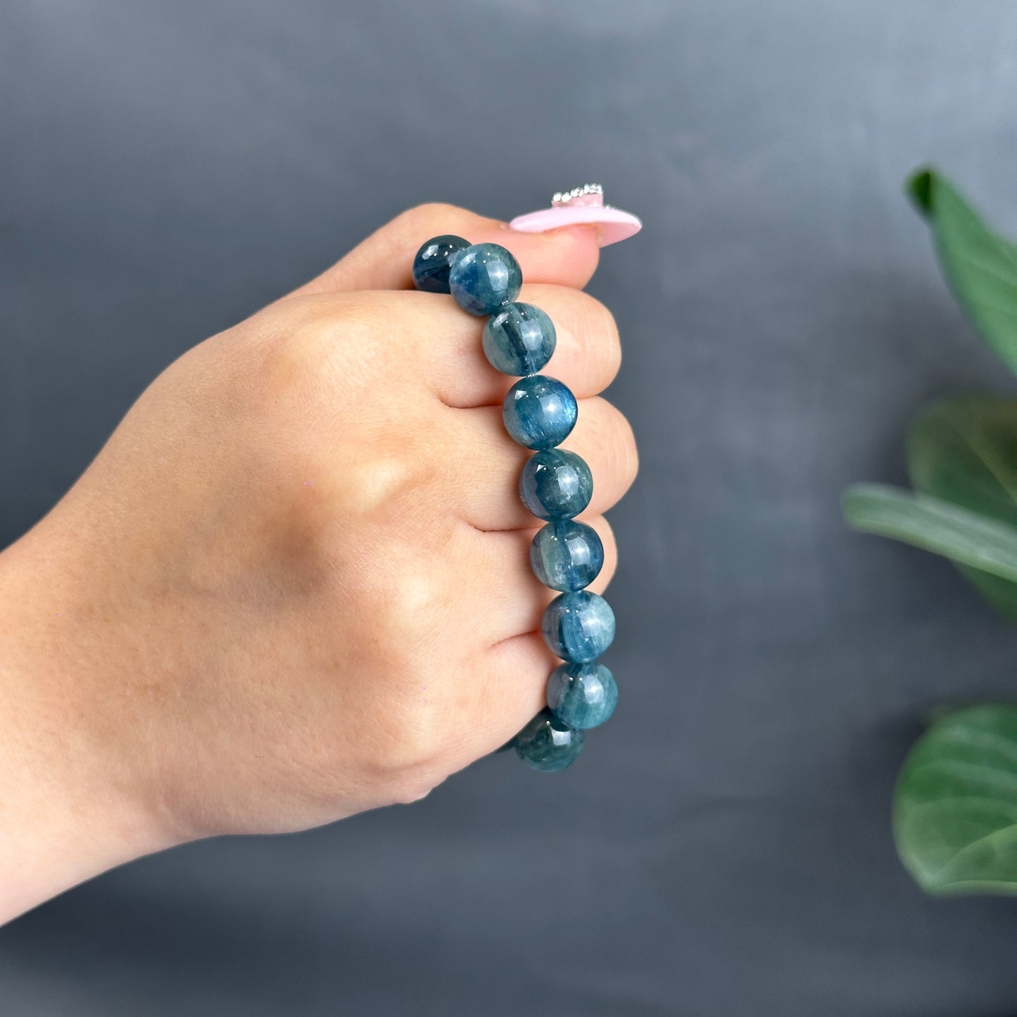 Natural Teal Kyanite Bracelet Size 10.2 mm