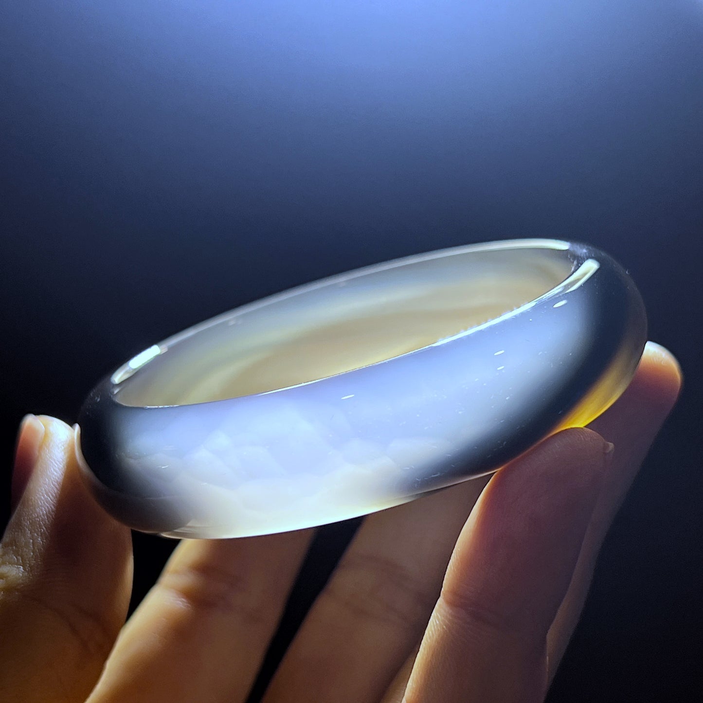 Natural Agate Bangle Leaf Style Size 57 mm