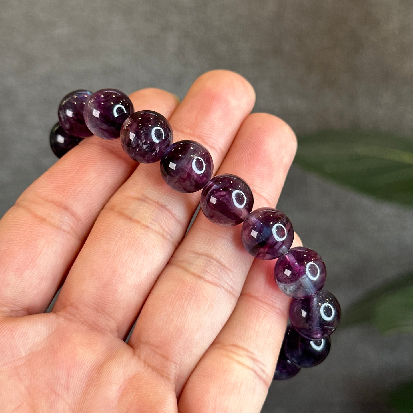 Natural Mermaid Fluorite Bracelet Size 12 mm