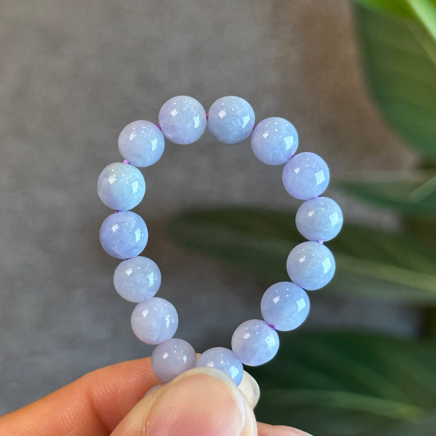 Natural Lavendar Jade Bracelet Size 7.5 mm