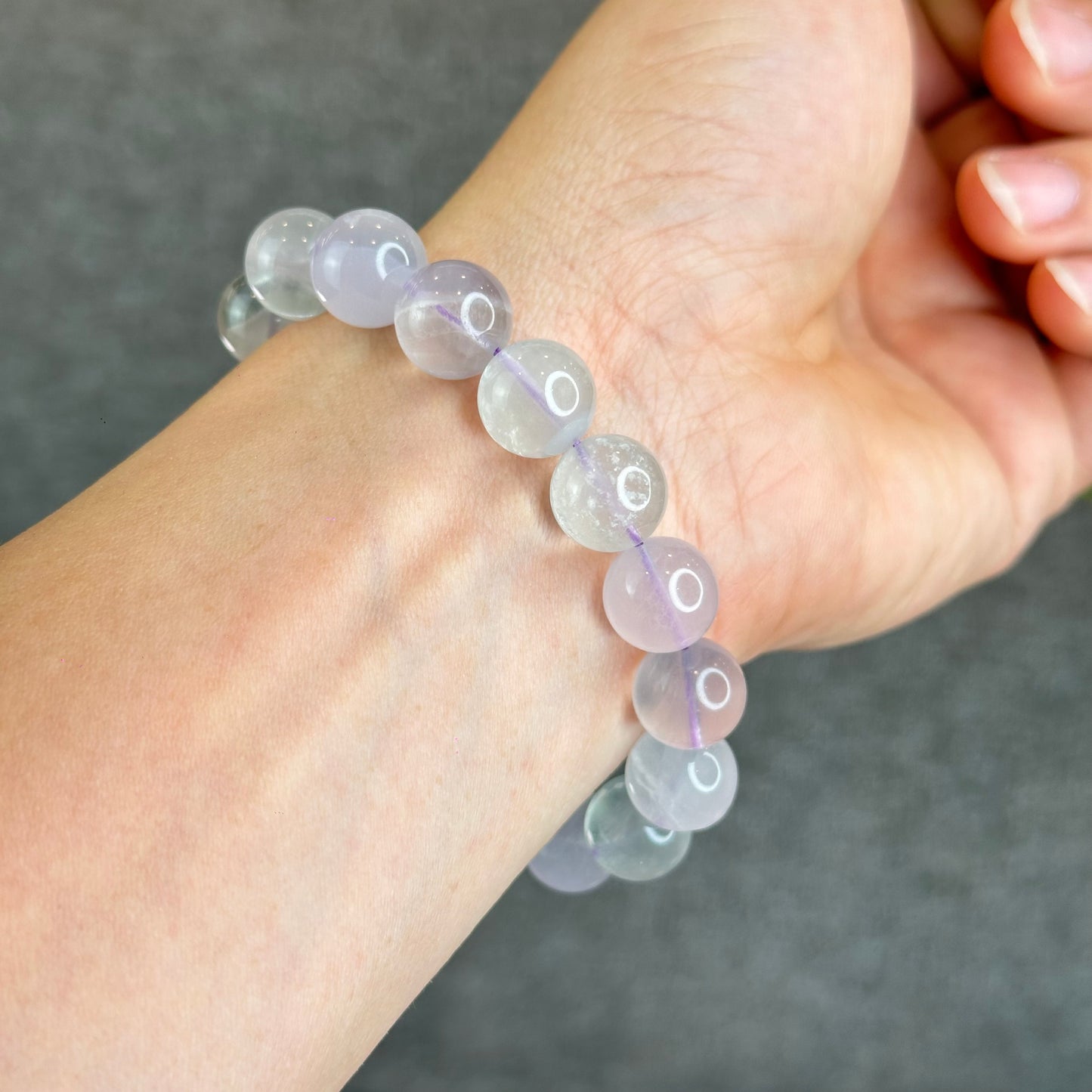 Natural Milky Fluorite Bracelet Size 11 mm