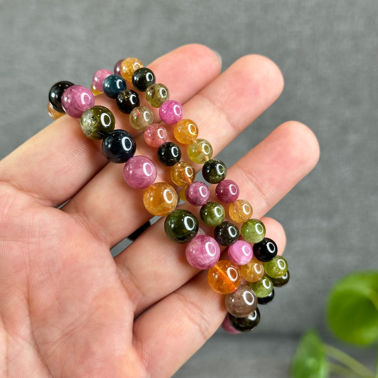 Natural Multi-Colour Tourmaline Bracelet Size 9 mm