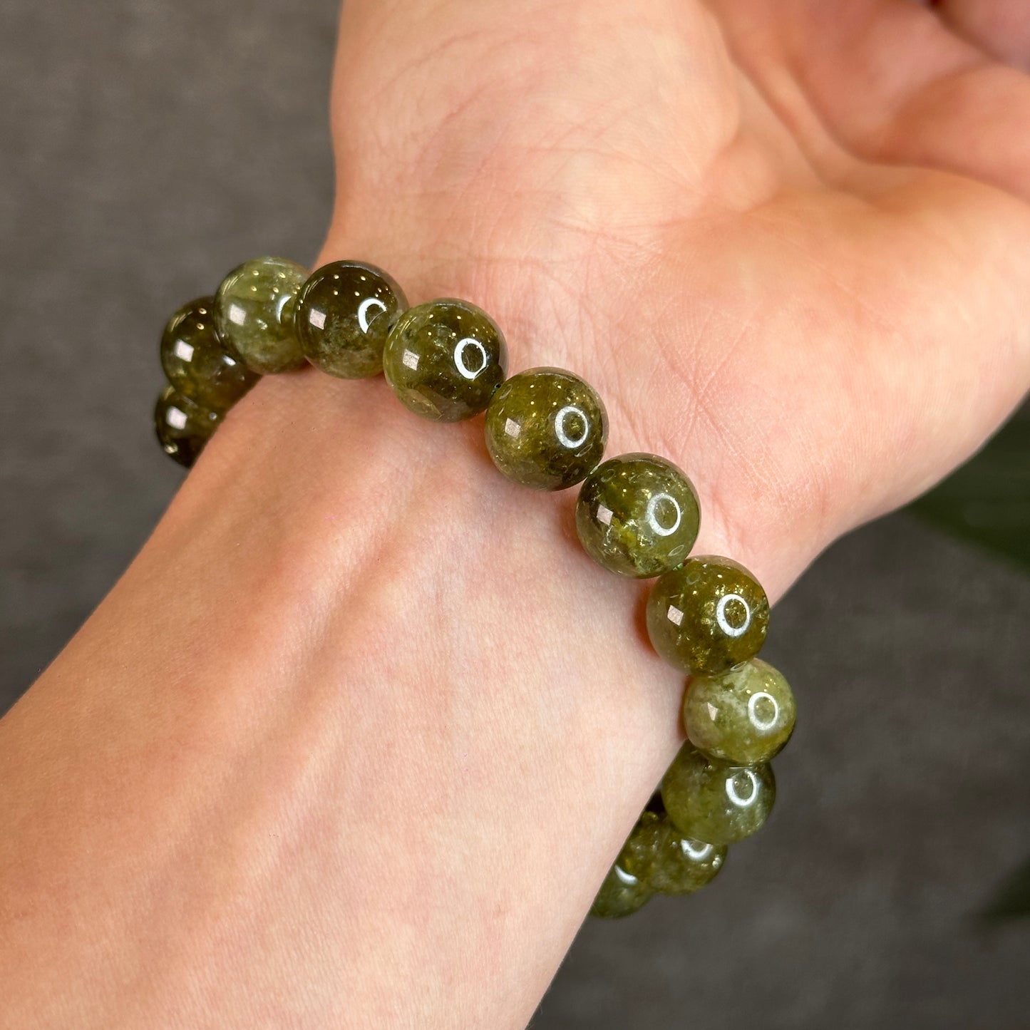Natural Green Garnet Tsavorite Bracelet Size 11 mm