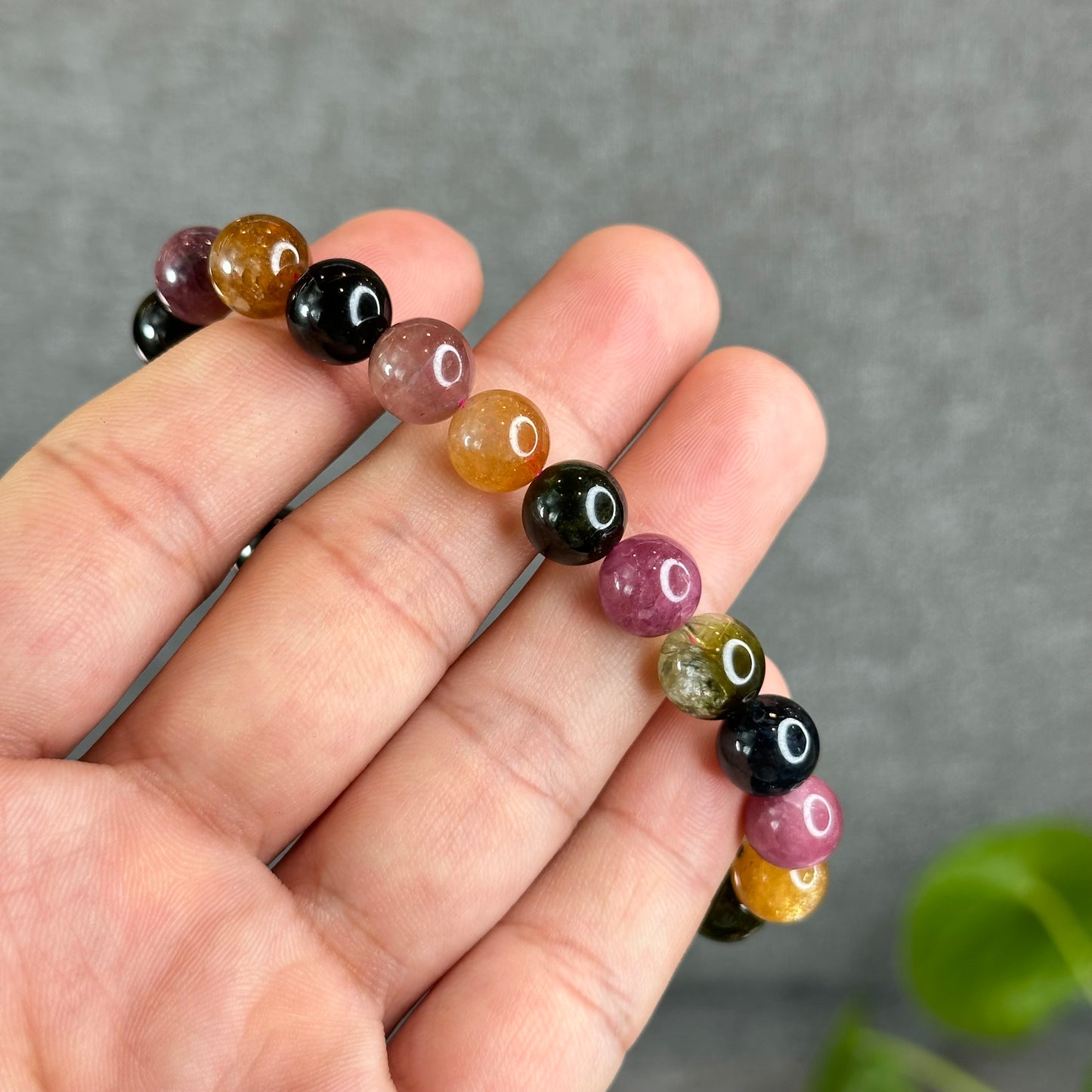 Natural Multi-Colour Tourmaline Bracelet Size 9 mm