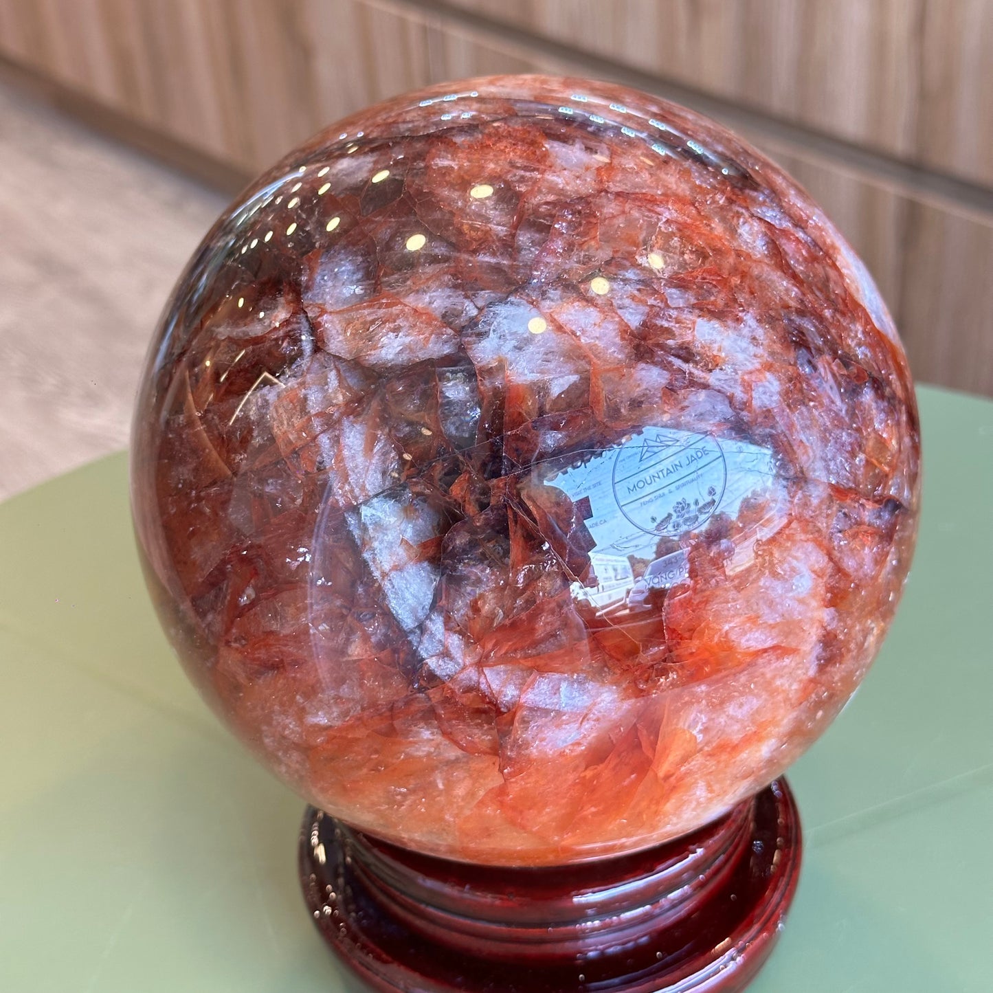 Natural Fire Quartz Sphere