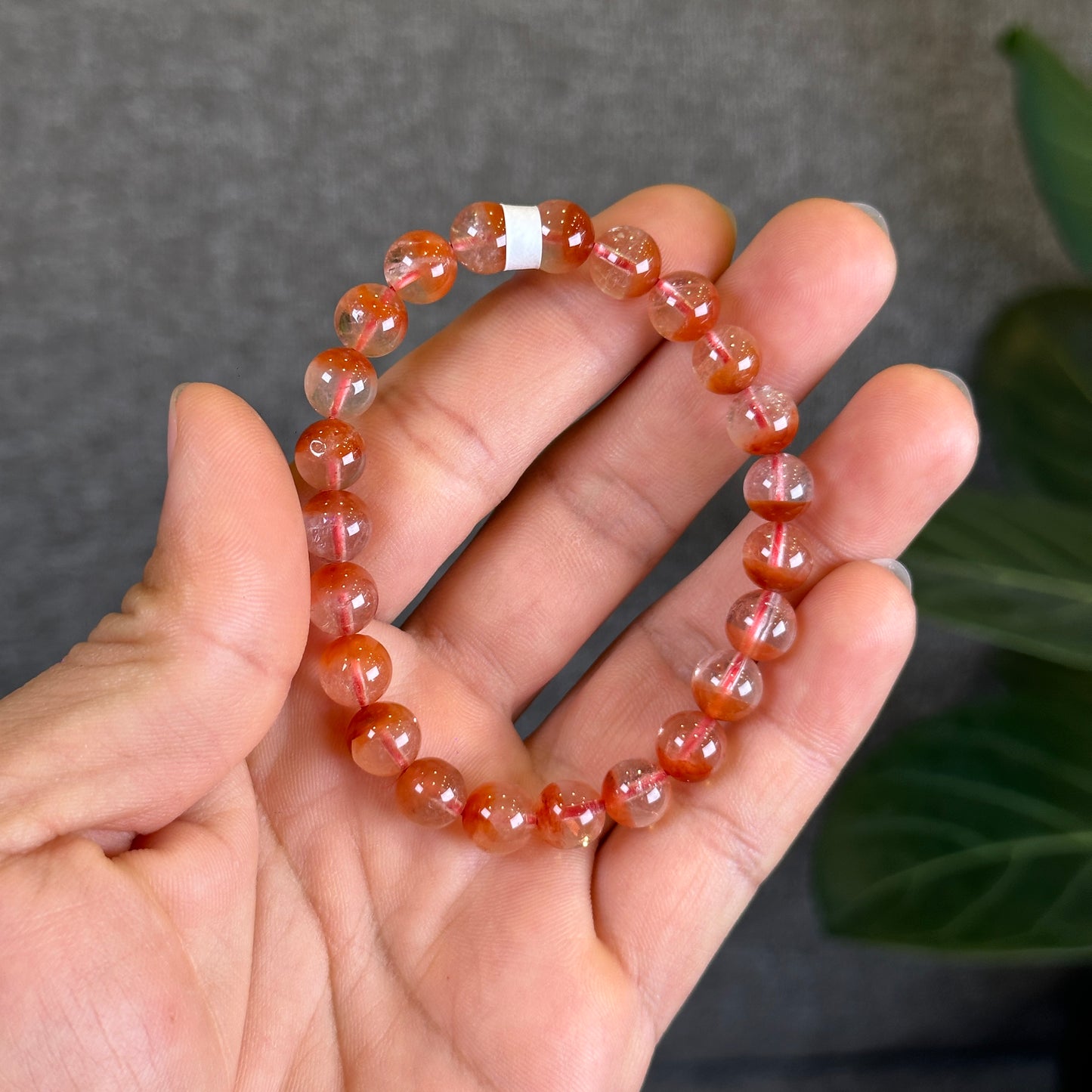 Natural Red Amphibole Bracelet Size 8.2 mm