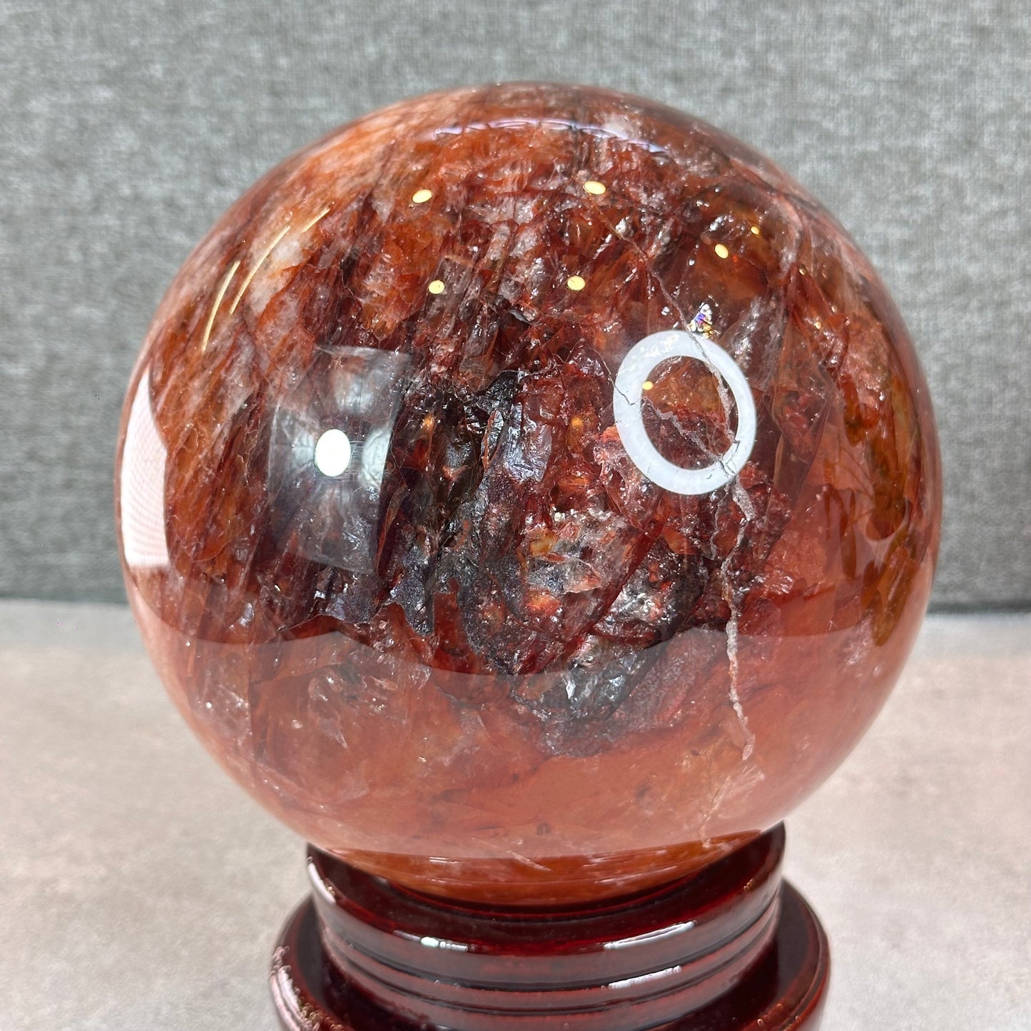 Natural Fire Quartz Sphere