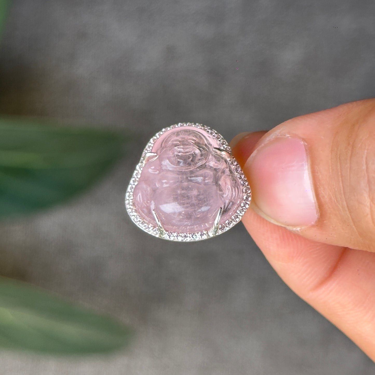 Happy Buddha Natural Pink Beryl Charm