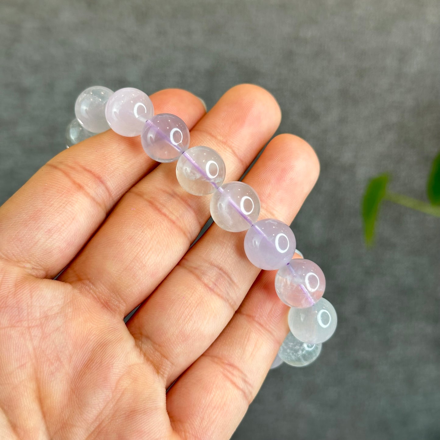 Natural Milky Fluorite Bracelet Size 11 mm