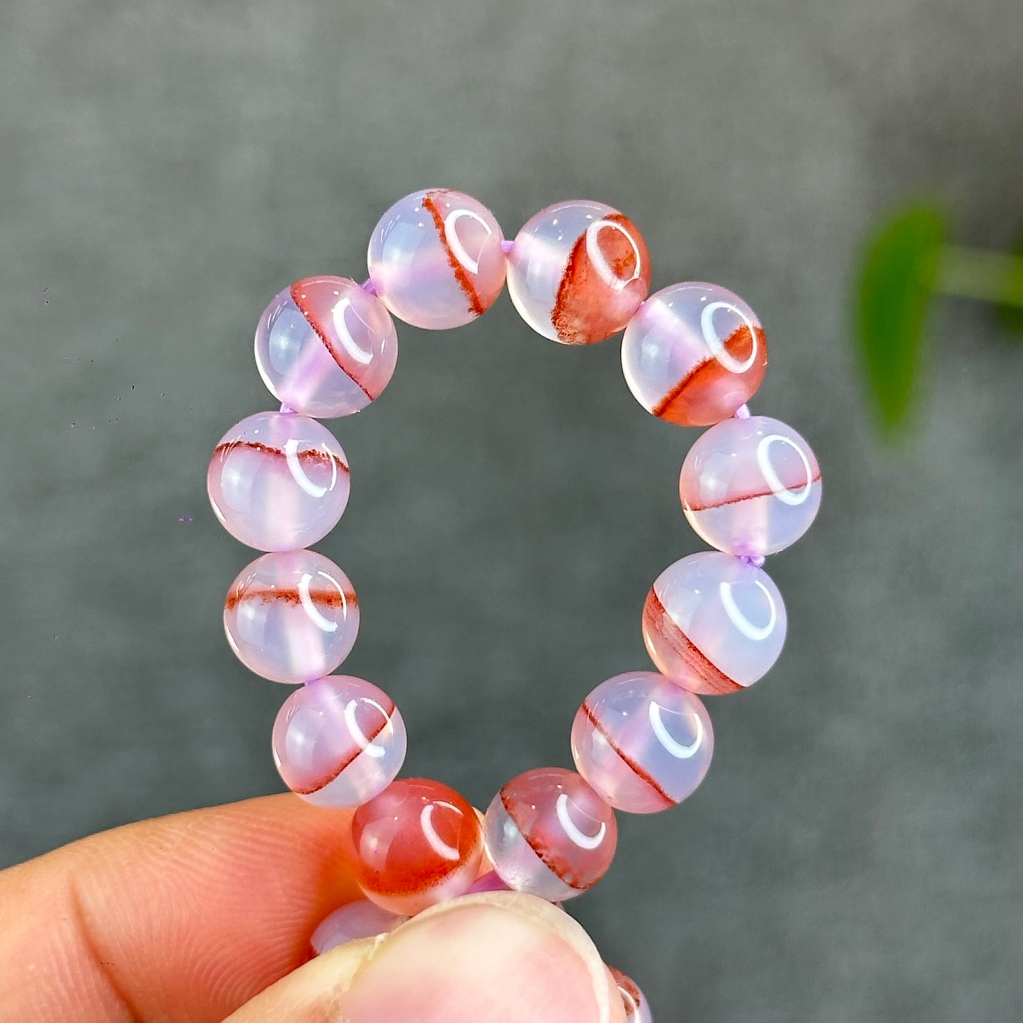 Natural Cinnabar Agate Bracelet Size 8 mm