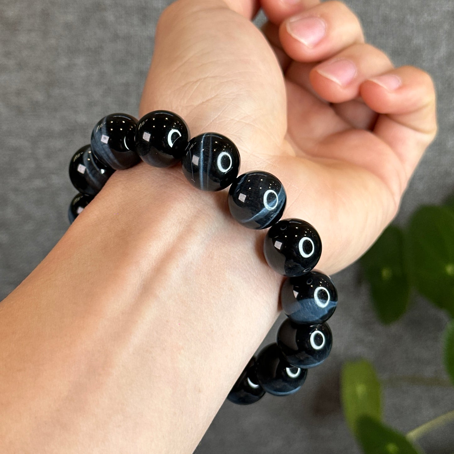 Bracelet VIP Oeil de Tigre Bleu Taille 14,5 mm