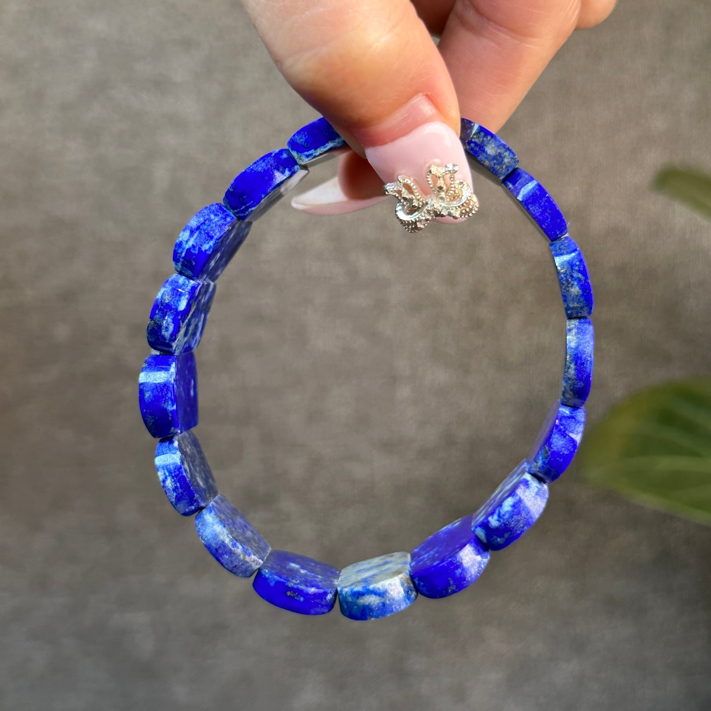 Square Natural Lapis Lazuli Bracelet Size 19 mm