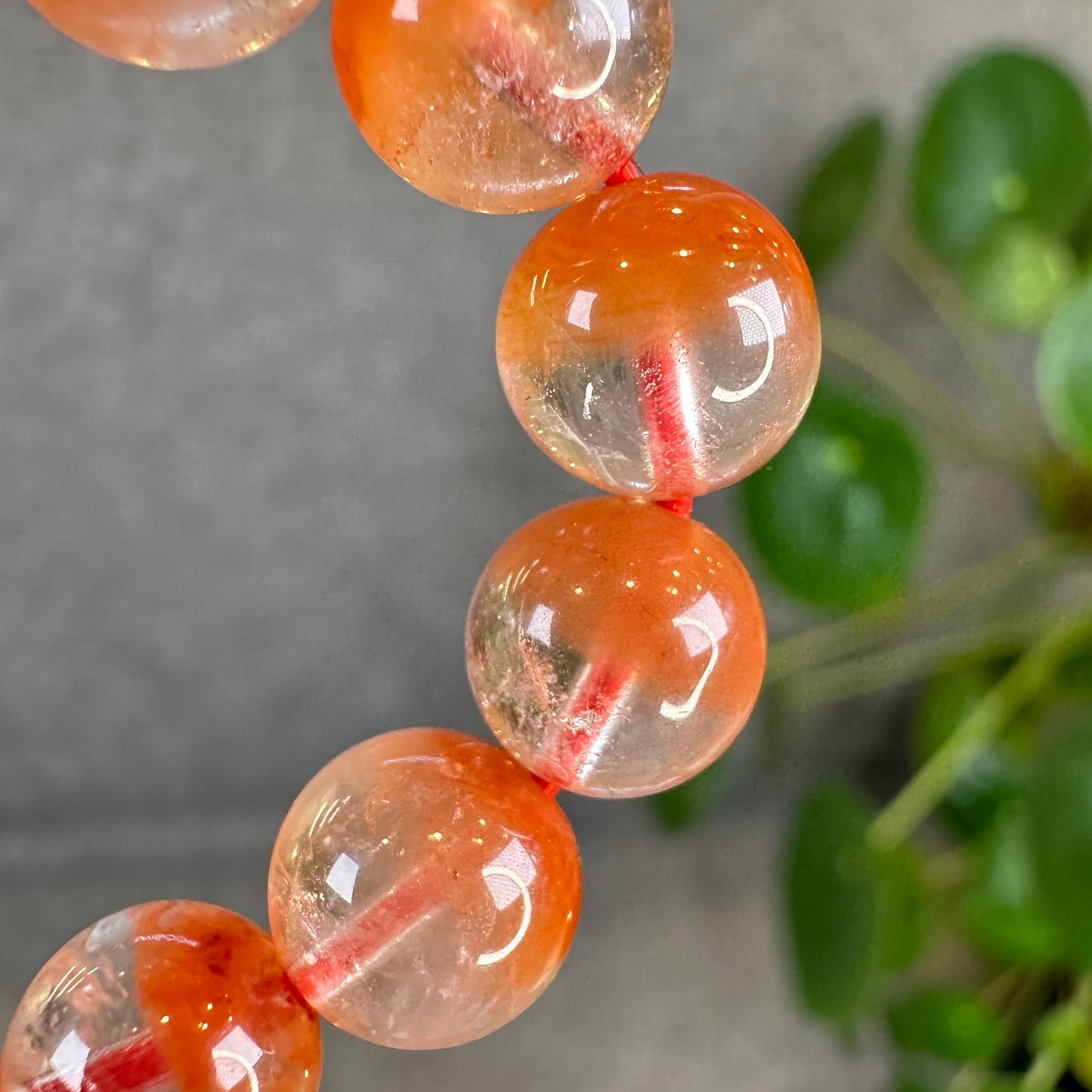 Natural Red Amphibole Bracelet Size 8.2 mm