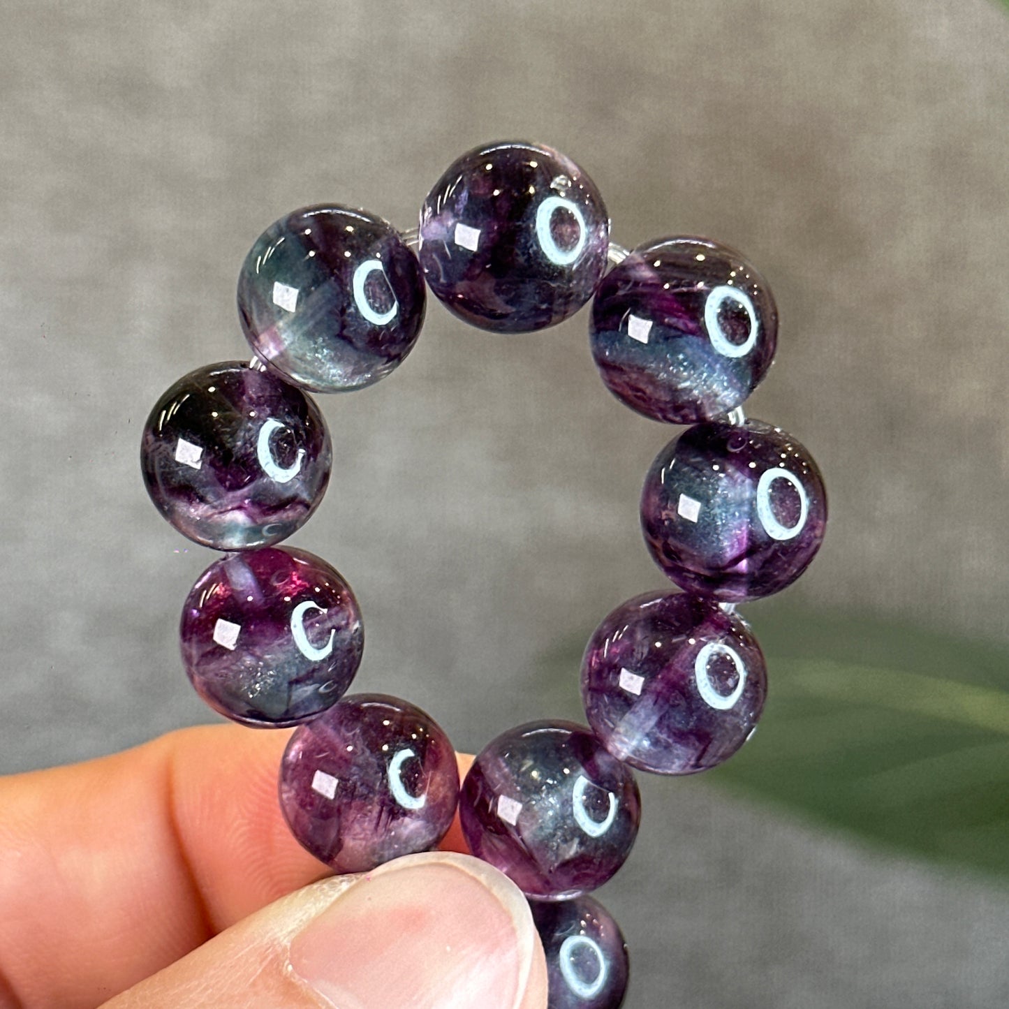 Natural Mermaid Fluorite Bracelet Size 12 mm