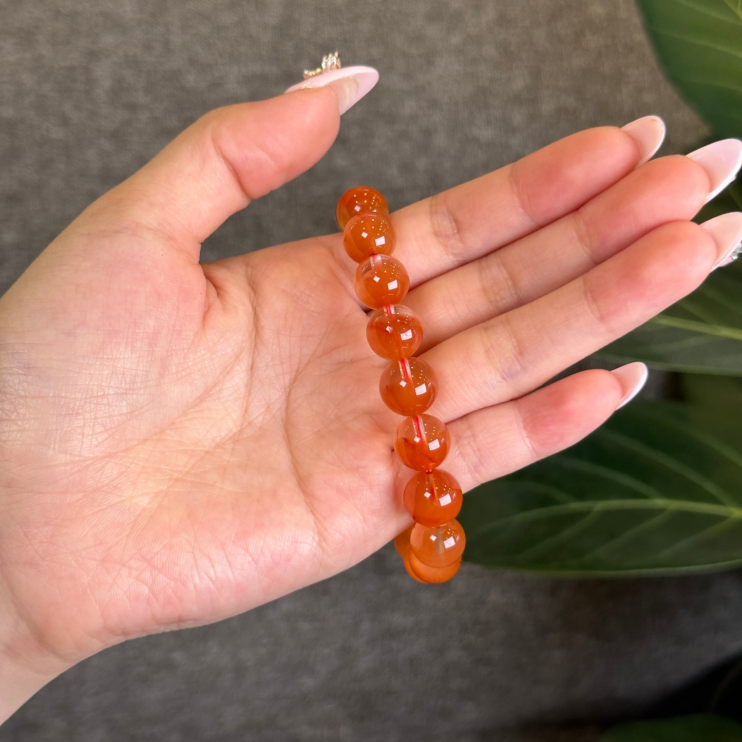 Natural Red Amphibole Bracelet Size 10.5 mm