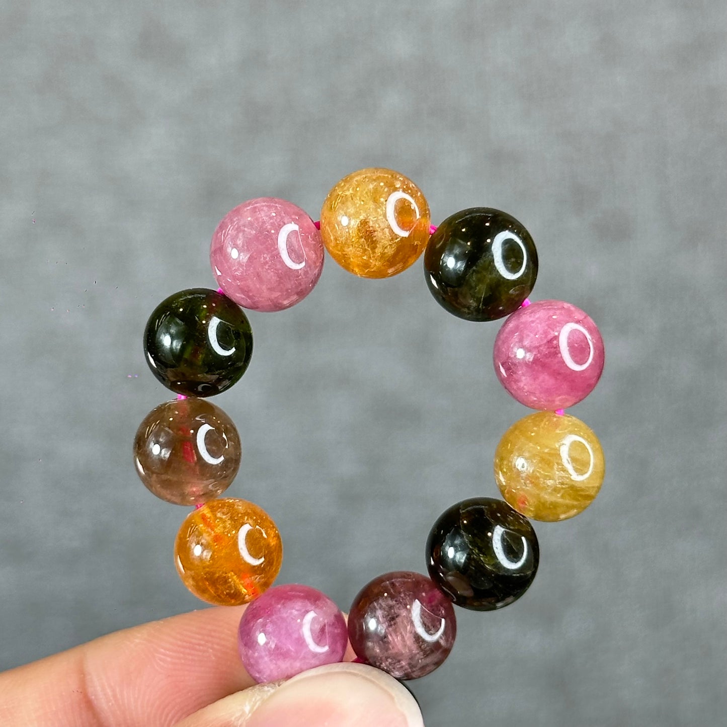 Natural Multi-Colour Tourmaline Bracelet Size 9 mm
