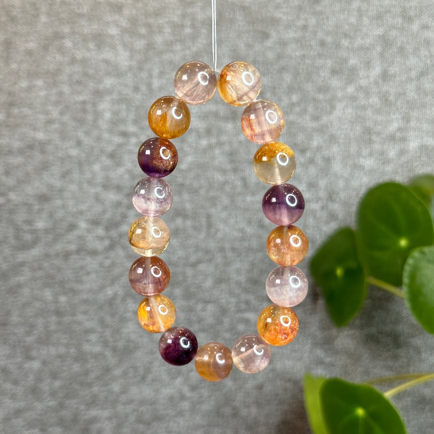 Natural Aura Fluorite Bracelet Size 12.5 mm
