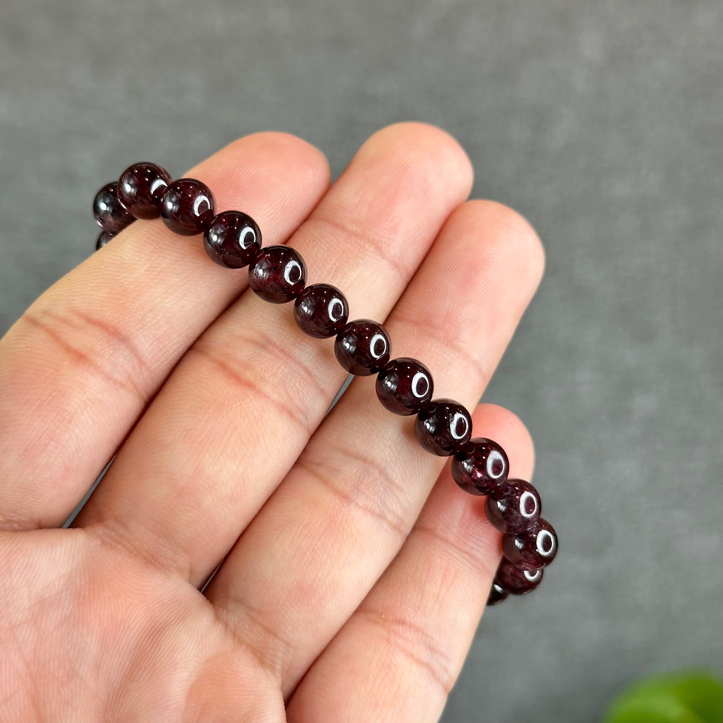 Natural Garnet Bracelet Size 7.3 mm