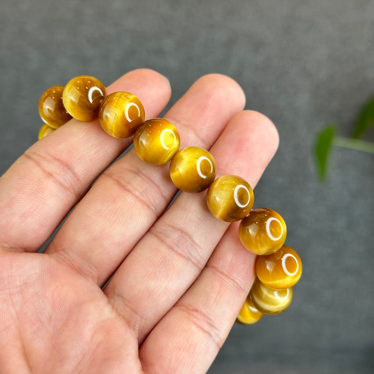 Natural Golden Center Tiger Eye Bracelet Size 12 mm