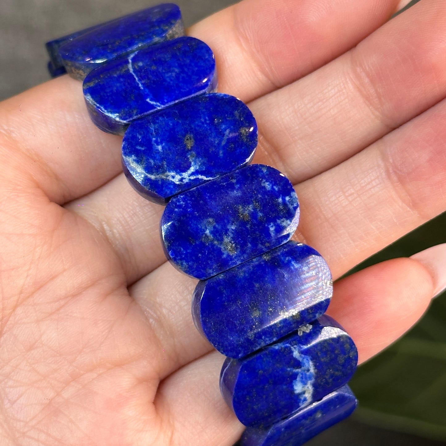 Square Natural Lapis Lazuli Bracelet Size 19 mm