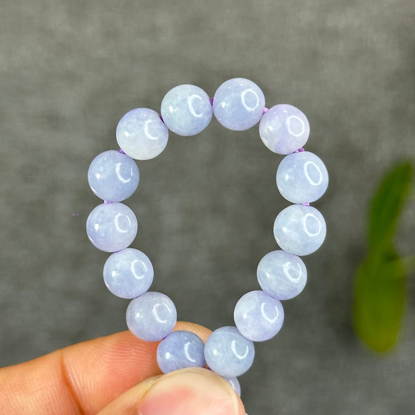 Natural Lavendar Jade Bracelet Size 7.5 mm