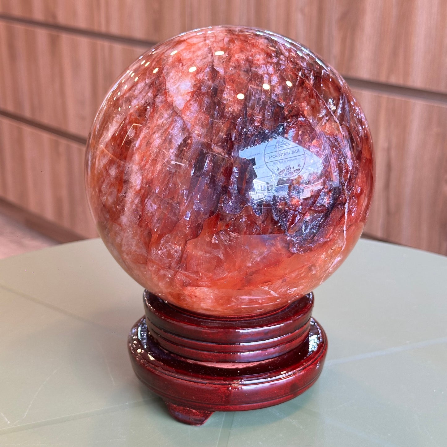 Natural Fire Quartz Sphere