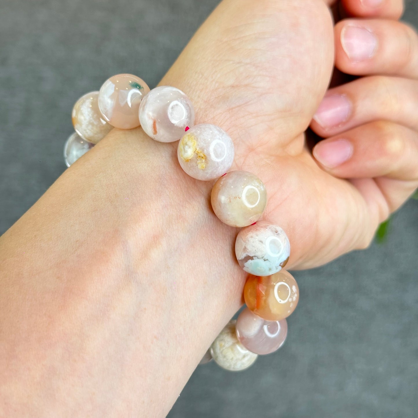 Bracelet Agate Florale Taille 14,5 mm