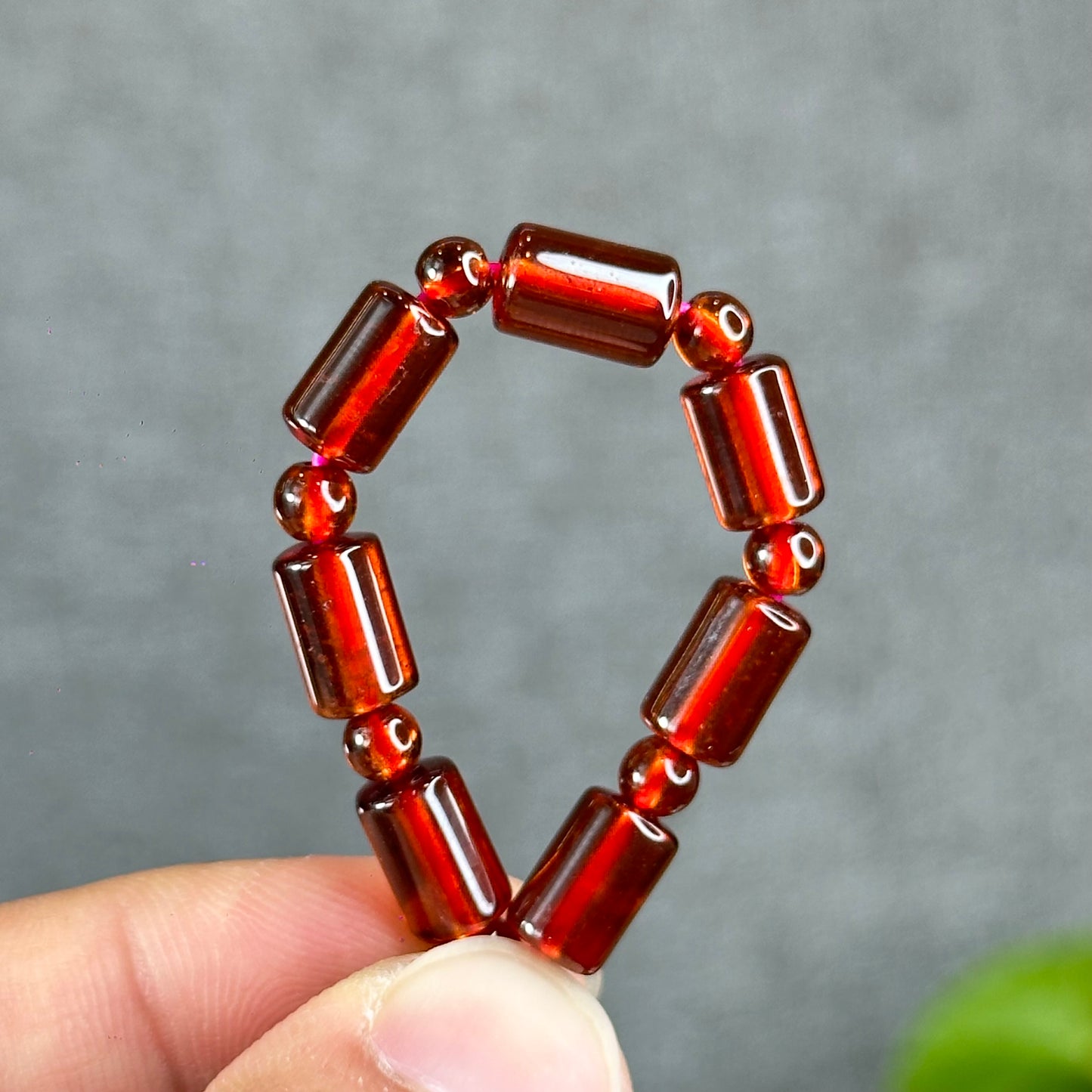 Natural Garnet Lu Thong Mix Bead Bracelet Size 6 mm