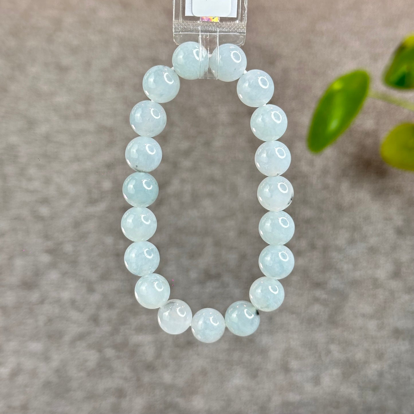 Icy Water Green Natural Jadeite Jade Bracelet Size 10 mm